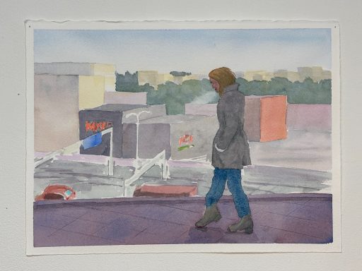 Ateljéutsikt med rökare, november